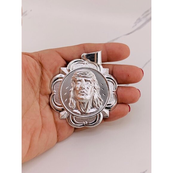 925 Sterling Silver pendant San Juan De Los Lagos & Holy Face (Divino Rostro)